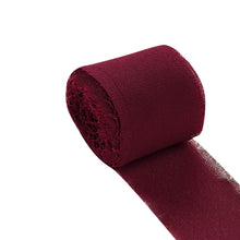 Burgundy Silk-Like Chiffon Linen Ribbon Roll For Bouquets, Wedding Invitations Gift Wrapping#whtbkgd