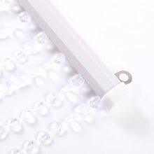 12ft Crystal Diamond Beaded Curtain with Plastic Rod and Adjustable Hooks