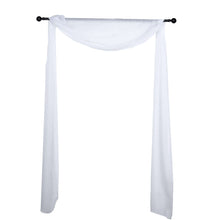 18ft | White Wedding Arch Drapery Fabric Window Scarf Valance, Sheer Organza Linen