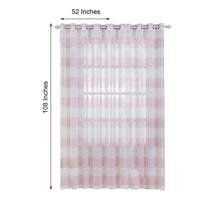 2 Pack | White/Blush Cabana Print Faux Linen Curtain Panels With Chrome Grommet 52x108inch