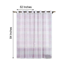 2 Pack | White/Lavender Cabana Print Faux Linen Curtain Panels With Chrome Grommet 52x84inch