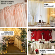 Red Fire Retardant Sheer Organza Premium Curtain Panel Backdrops With Rod Pockets - 5ftx10ft