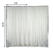 White Fire Retardant Sheer Organza Premium Curtain Panel Backdrops With Rod Pockets - 5ftx10ft