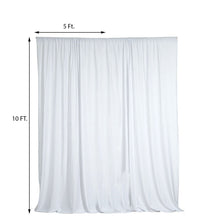 2 Pack | White Fire Retardant Polyester Curtain Panel Backdrops With Rod Pockets - 5ftx10ft