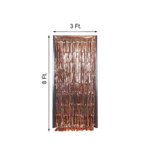 8ft Rose Gold Metallic Tinsel Foil Fringe Curtain Backdrops For Doorway/Party - Blush
