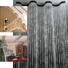 8ft Crystal Diamond Beaded Curtain with Bendable Plastic Hanging Rod