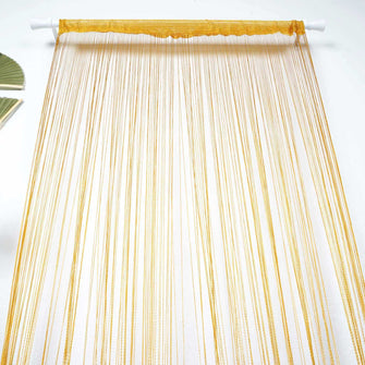 8ft Long Gold Silk String Tassels Backdrop Party Curtains