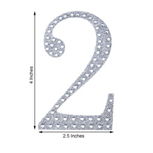 4inch Silver Decorative Rhinestone Number Stickers DIY Crafts - 2