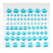 510 Pcs | Multi Shaped Turquoise Diamond Rhinestone Jeweled Stickers, DIY Craft Gems Decor#whtbkgd