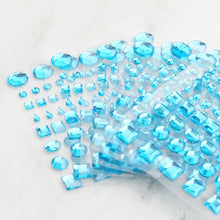 510 Pcs | Multi Shaped Turquoise Diamond Rhinestone Jeweled Stickers, DIY Craft Gems Decor