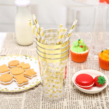 12 Pack | Gold Rim Polka Dot 16oz Plastic Cups, Disposable Tumblers