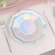 25 Pack | 9inch Iridescent Decagonal Premium Dinner Paper Plates - 300 GSM