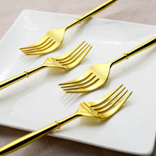 24 Pack | 8inch Gold Heavy Duty Plastic Forks, Disposable Premium Plastic Silverware
