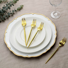 24 Pack | 8inch Gold Heavy Duty Plastic Forks, Disposable Premium Plastic Silverware