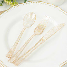 75 Pack - Gold Glitter Heavy Duty Plastic Silverware