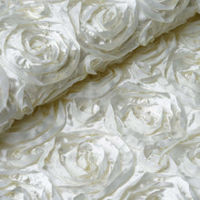 54" X 4 Yards Ivory Satin Rosette Fabric by the Bolt #whtbkgd