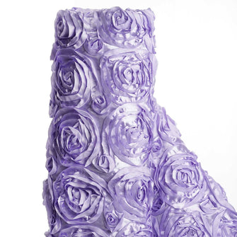 54" X 4 Yards Lavender Satin Rosette Fabric by the Yard