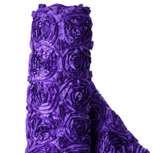 54" X 4 Yards Purple Satin Rosette Fabric by the Bolt 