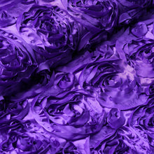 54" X 4 Yards Purple Satin Rosette Fabric by the Bolt #whtbkgd