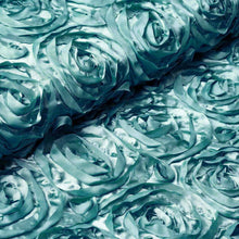 54inch X 4 Yards Turquoise Satin Rosette Fabric by the Bolt#whtbkgd