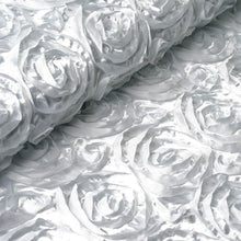 54" X 4 Yards White Satin Rosette Fabric by the Bolt #whtbkgd