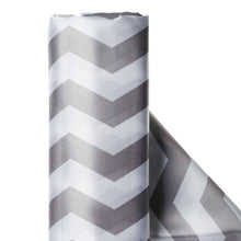 54 inches x 10 Yards Silver/White Printed Satin Zig Zag Pattern Chevron Fabric by the Yard