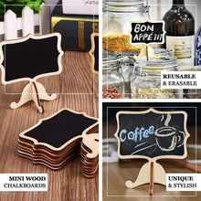 10 Pack | Mini Wooden Chalkboard Table Displays Message Board Signs With Removable Stands