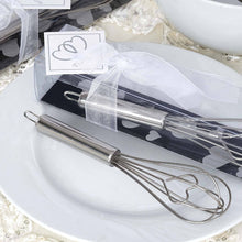 Love Heart Stainless Steel Whisks Party Favor with Clear Gift Box, Ribbon & Thank You Tag