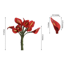 144 Pack | Red Peacock Spread Craft Lilies