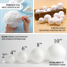 4 Pack | 8" White Styrofoam Filler Foam Beads Balls