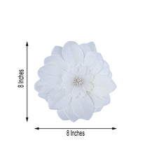 6 Pack 8" White Real Feel Foam Dahlia Flowers