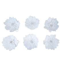 6 Pack 8" White Real Feel Foam Dahlia Flowers