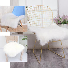 20inch x 20inch White Faux Sheepskin Chair Pads, Soft Faux Fur Rug Seat Cushions