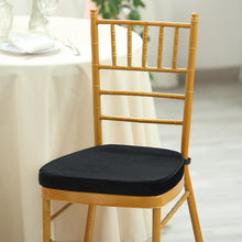 2 inches Thick Black Chair Cushion Pad - Chiavari Chair Cushion with Velcro Strap and Removable Velvet Cover