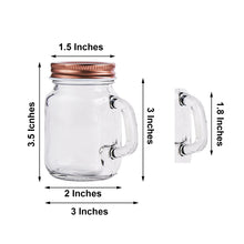 4 Pack | 4oz Clear Glass Mason Jars with Rose Gold Lid