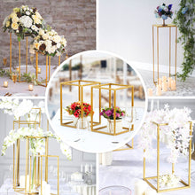 24inch Matte Gold Wedding Flower Stand|Metal Vase Column Stand |Geometric Centerpiece Vase