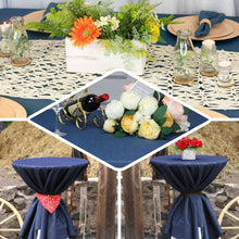 72" x 72" Dark Blue Faux Denim Polyester Table Overlays