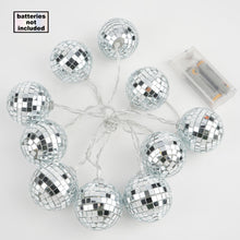 6 Ft 10 Warm White LED Disco Mirror Ball Battery Operated String Light - Dual Mode