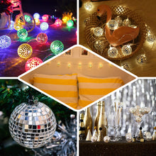 6FT 10 Warm White Battery Operated Disco Mirror Ball LED String Lights - Dual Mode