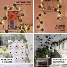 Artificial Eucalyptus Leaf Garland, Battery Operated LED, Fairy String Lights