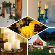 Set of 3 | Natural Flameless Candles | Battery Operated LED Pillar Candle Lights with Remote Timer - 4"|6"|8"