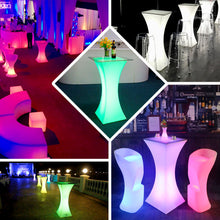 18inch x 43inch Cordless LED Rechargeable Light Up Cocktail Table Furniture