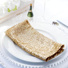 20x20Inch Gold Premium Sequin Cloth Dinner Napkin | Reusable Linen