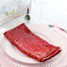 20x20Inch Red Premium Sequin Cloth Dinner Napkin | Reusable Linen