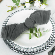 5 Pack | Charcoal Gray Gauze Cheesecloth Cotton Dinner Napkins | 24x19Inch