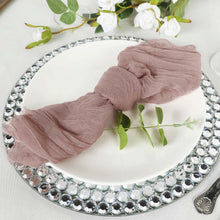5 Pack | Dusty Rose Gauze Cheesecloth Cotton Dinner Napkins | 24x19Inch