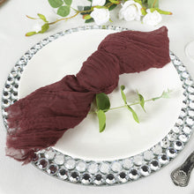 5 Pack | Burgundy Gauze Cheesecloth Cotton Dinner Napkins | 24x19Inch