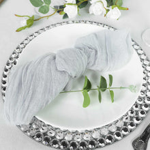 5 Pack | Silver Gauze Cheesecloth Cotton Dinner Napkins | 24x19Inch