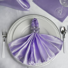 5 Pack | Lavender Seamless Satin Cloth Dinner Napkins, Wrinkle Resistant
