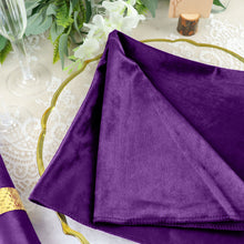 5 Pack | Purple Premium Sheen Finish Velvet Cloth Dinner Napkins | 20inch x 20inch